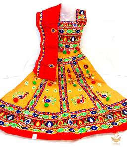 Mustard colour beautiful chaniya choli with multicoloured embroidered work