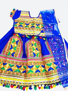 blue colour beautiful multicolored embroidered chaniya choli