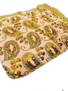 Velvet Based heavy Embroidery Work with sequined design work Rumala Sahib Double&hellip;