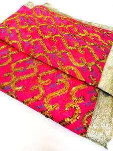 Silk Based heavy Embroidery Work with sequined design work Rumala Sahib Double S&hellip;