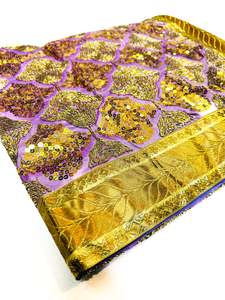Rumala Sahib: Silk Based heavy sequined Embroidery Work work Rumala Sahib Double Set With Palkan