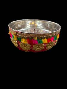 Stone work with embroidery work & Lace work beautiful Decorated Shagun Katori/Bowl