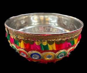 Stone work with embroidery work & Lace work beautiful Decorated Shagun Katori/Bowl