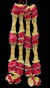 Garland Jaimala Garland: Maroon colour Wedding Garland/ Jaimala, Heavy artificial flowers with Pearl work (Comes in Pair)