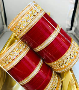 New Arrivals: American Diamond Maroon colour designer Bridal Churra