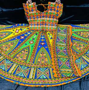 Chaniya Choli: Multicoloured bigger flared Chaniya with blouse (size 42)and dupatta