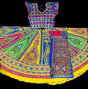 Chaniya Choli: Multicoloured bigger flared Chaniya with blouse (size 42)and dupatta