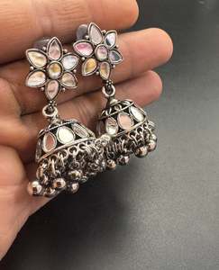 Oxidised Earrings Jhumka: Beautiful oxidised small jhumka
