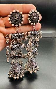 Oxidised Earrings Jhumka: Beautiful oxidised bigger jhumka