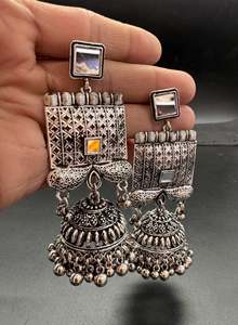 Oxidised Earrings Jhumka: Beautiful oxidised bigger jhumka