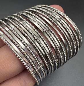 Mat shimmer look plain Oxidised bangles set (price per pack)
