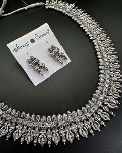 Beautiful work oxidised necklace with earrings