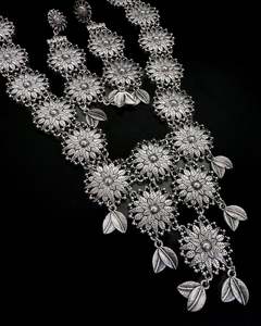 Beautiful work oxidised necklace with earrings