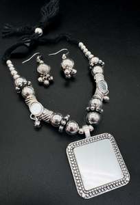 Beautiful work oxidised necklace with earrings