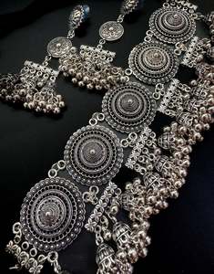Beautiful work oxidised heavy choker with earrings