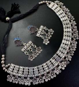 Beautiful work oxidised necklace with earrings