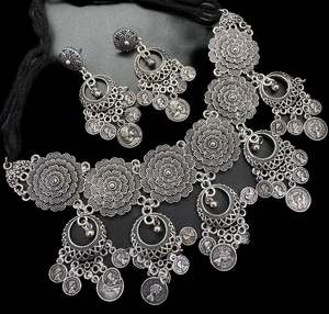Beautiful work oxidised necklace with earrings