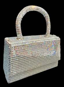 Clutch Bag And Potli Bag: Crystals Handwork designer hand bag with handle to carry with chain inside the clutch (can be attached or detached)