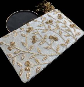 Handwork designer clutch bag with handle to carry with chain inside the clutch (&hellip;