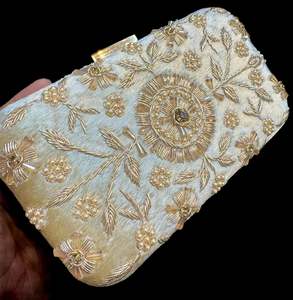 Clutch Bag And Potli Bag: Handwork designer clutch bag with handle to carry with chain inside the clutch (can be attached or detached)