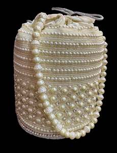 Pearls beaded with stones work hand bag /potli bag