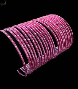Bangles: Golden Shimmer dotted metal bangles 2 dozen in 1 Set