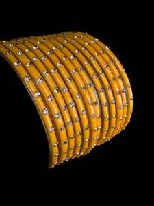 Haldi Yellow color with stone work beautiful Glass Bangles (1 Dozen in 1 pack ) &hellip;
