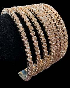 Golden Crystal stones bangles set (price per set) per set 8 bangles ) perfect to&hellip;