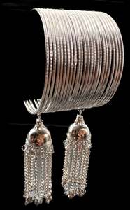 Oxidised plain bangles with latkan set (price per set)2 dozen bangles set