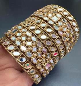 Bangles Set: Stone Work Design Bangles Set (Price Per Set)