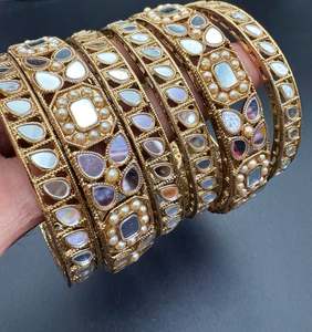 Bangles Set: Stone Work Design Bangles Set (Price Per Set)