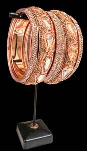 Beautiful Rosegold & peach fine stone with Crystal stone floral designer Brass B&hellip;