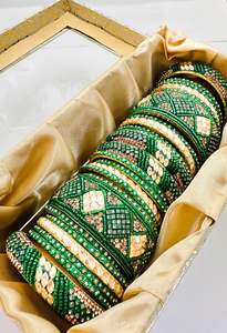 Beautiful Wine stones with pearls beaded and Crystal stone Designer Bridal Churr&hellip;
