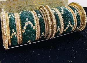 Beautiful Green stones with jerkin beaded and Crystal stone Designer Bridal Chur&hellip;