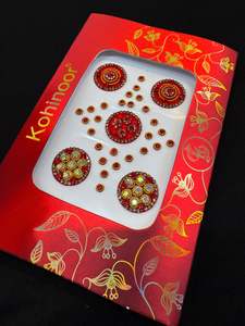 Bindi: Golden stone Deep Red Bindi
