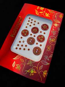 Bindi: Golden stone Deep Red Bindi