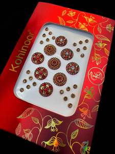 Bindi: Golden stone Deep Red Bindi