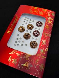 Bindi: Golden stone Deep Maroon Bindi