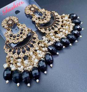 Earring All Styles: Beautiful Kundan & Pearls work bigger earrings (very lite weight)