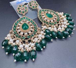 Earring All Styles: Beautiful Kundan & Pearls work bigger earrings (very lite weight)