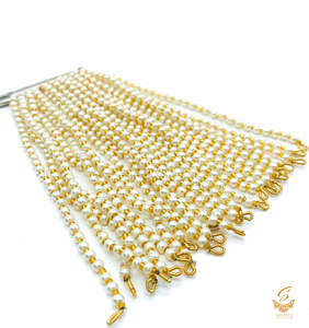 Ear Lift Support Patches Sahare For Earrings: Pearl work golden beautiful earring support Sahare