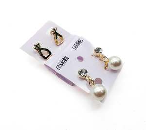 Stud And Small Jhumki: Jerkan stone work Clip on Studs