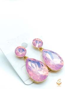 Paste Baby Pink Colour Beautiful Shiny Crystal Small Earring