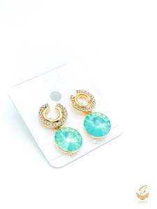 Sea green Colour Beautiful Shiny Crystal Small Earring