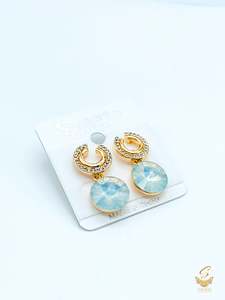 PAstel Blue Colour Beautiful Shiny Crystal Small Earring