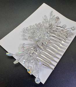 Beautiful crystal & Pearl Work Hair comb(perfect for any hairstyle Curls or hair bun)