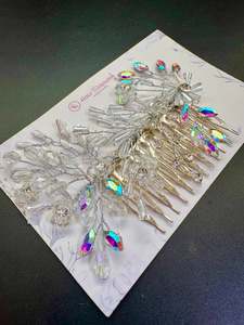 Beautiful crystal & Pearl Work Hair comb(perfect for any hairstyle Curls or hair bun)