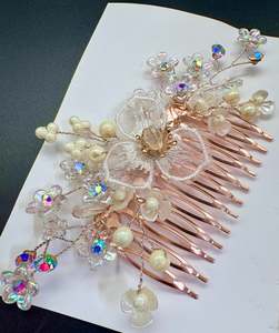 Hair Pins Floral Hair Pins: Beautiful crystal & Pearl Work Hair comb(perfect for any hairstyle Curls or hair bun)