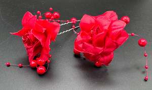 Beautiful shimmery flower hair jura Pin (Each)