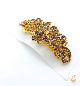 Stone Studded Hair Clips: Golden jerkan stone beautiful hair clip
